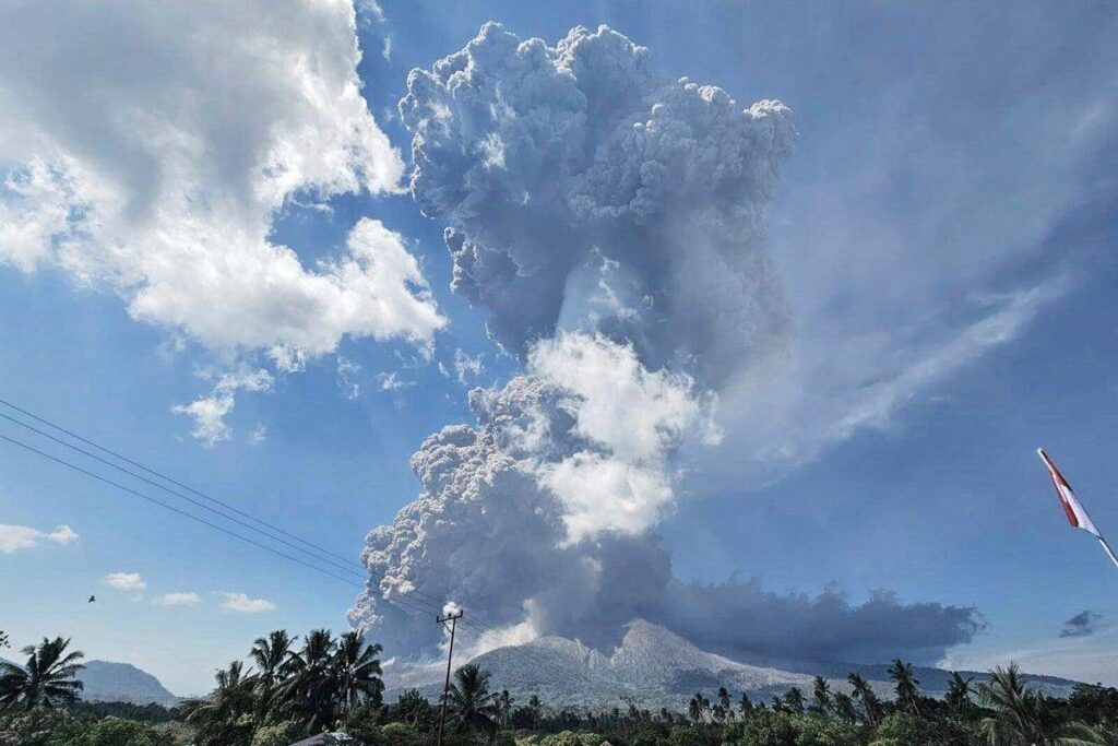 A Picture of Mount Lewotobi Laki-Laki Volcano