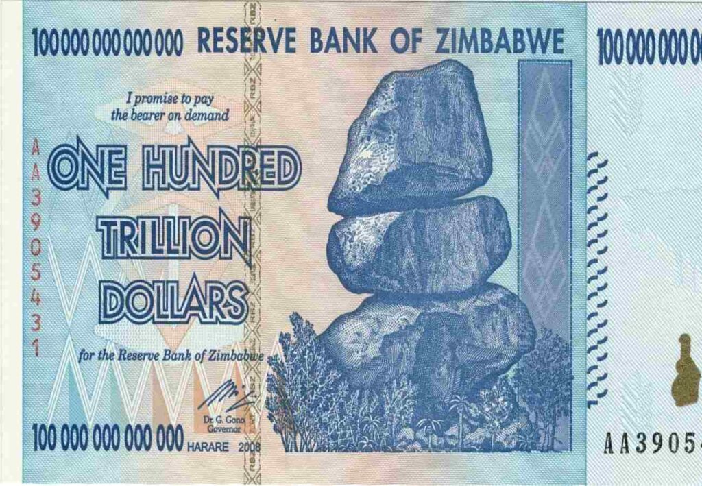 A Picture of Zimbabwe Dollar