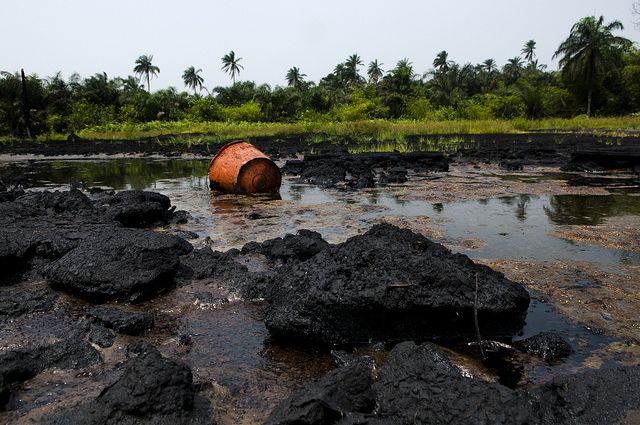 Land Polluted by Crude Oil